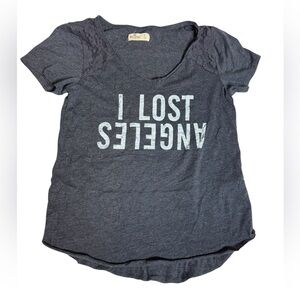 I Lost Angeles Hollister Lace Shoulder Tee Size S